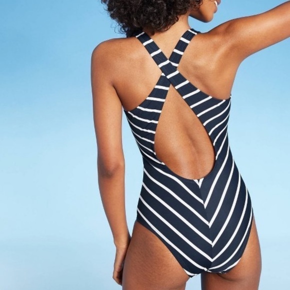 NWT Kona Sol Medium Coverage One Piece Swimsuit - Oxford Blue - Picture 2 of 7